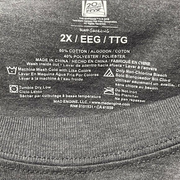 The Simpsons Bart Simpson Cropped Graphic Tee Size 2X 60% Cotton 40% Polyester - Picture 6 of 7